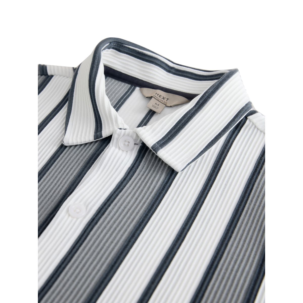 Chemise en jersey à rayures texturées vert sauge/écru, NEXT