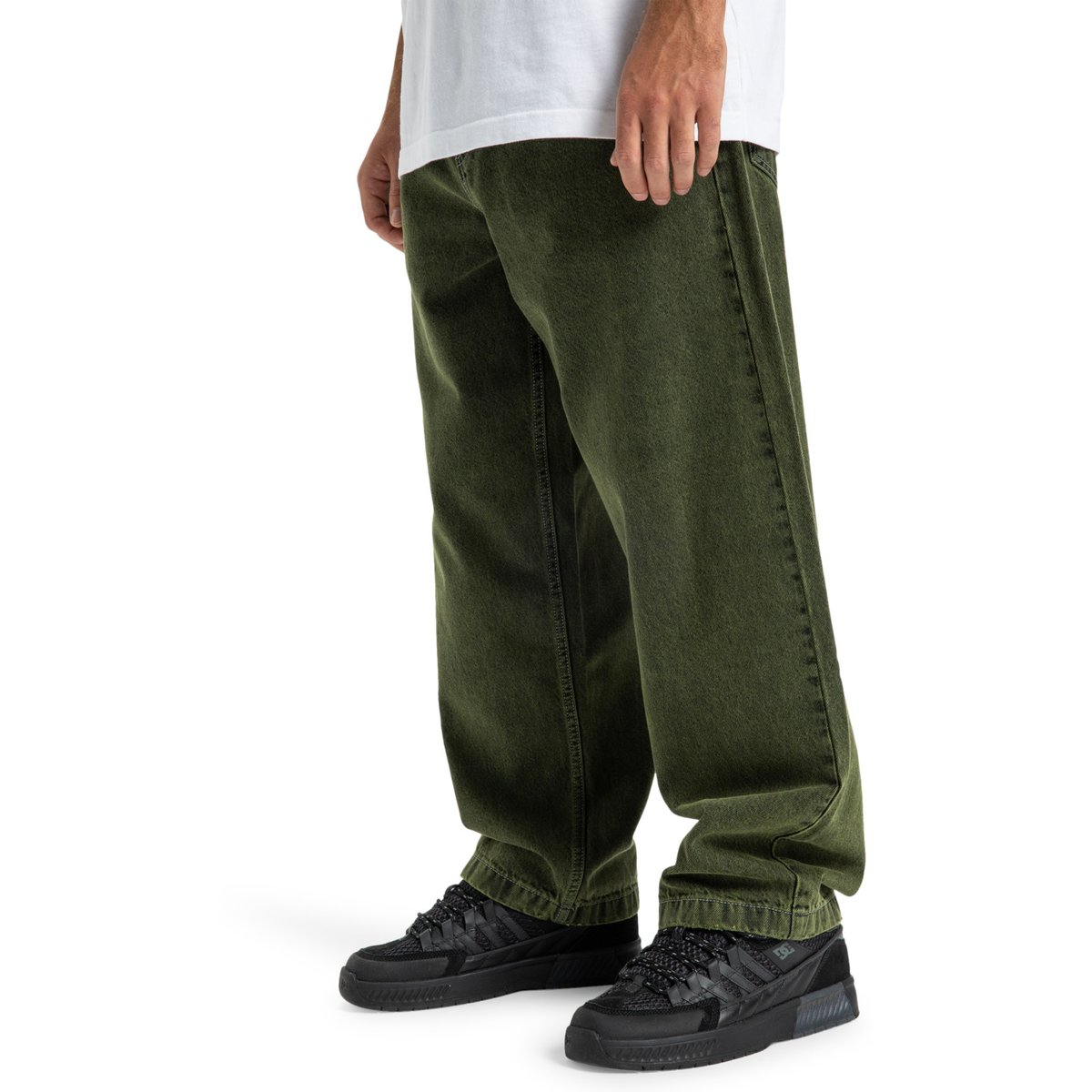 Jean en denim WORKER BAGGY DENIM BRONZE RINS. vert bronze green, DC SHOES