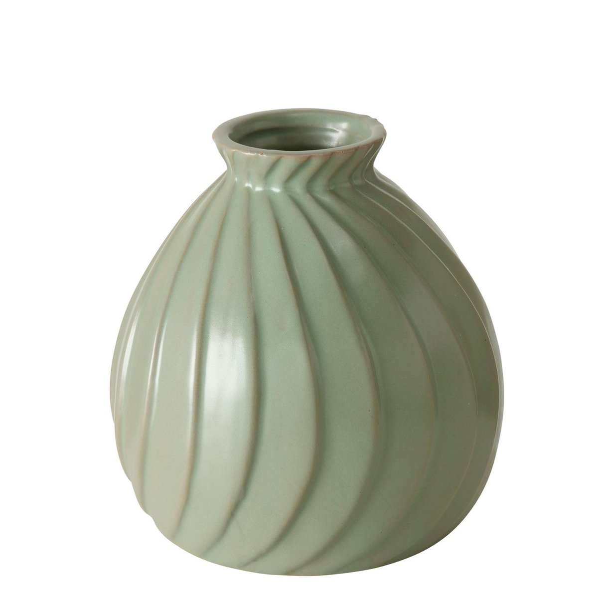 Set de 4 vases design en porcelaine verte 12x12x19cm marron, WADIGA