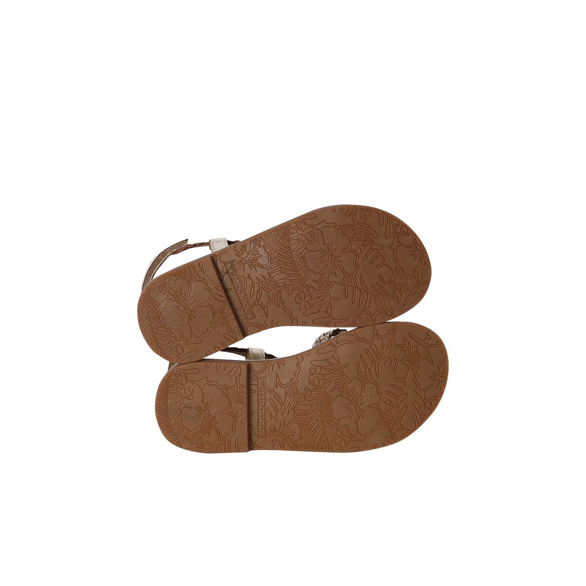 Sandales cuir tresses or, VERTBAUDET