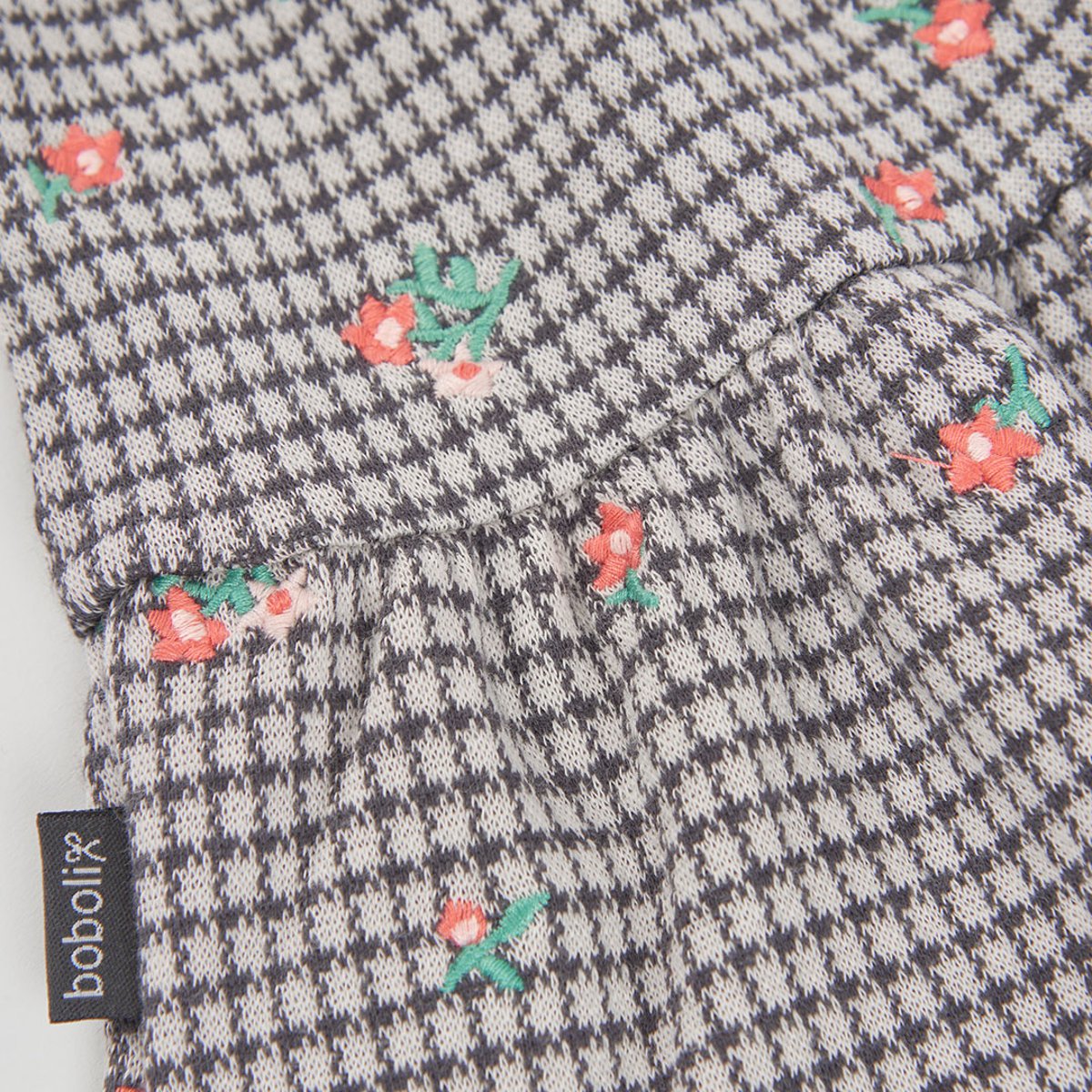 Robe en maille à carreaux et fleurs multicolore, BOBOLI