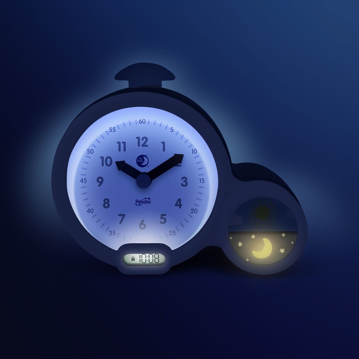 Réveil éducatif Kid'Sleep Clock blanc, bleu, PABOBO