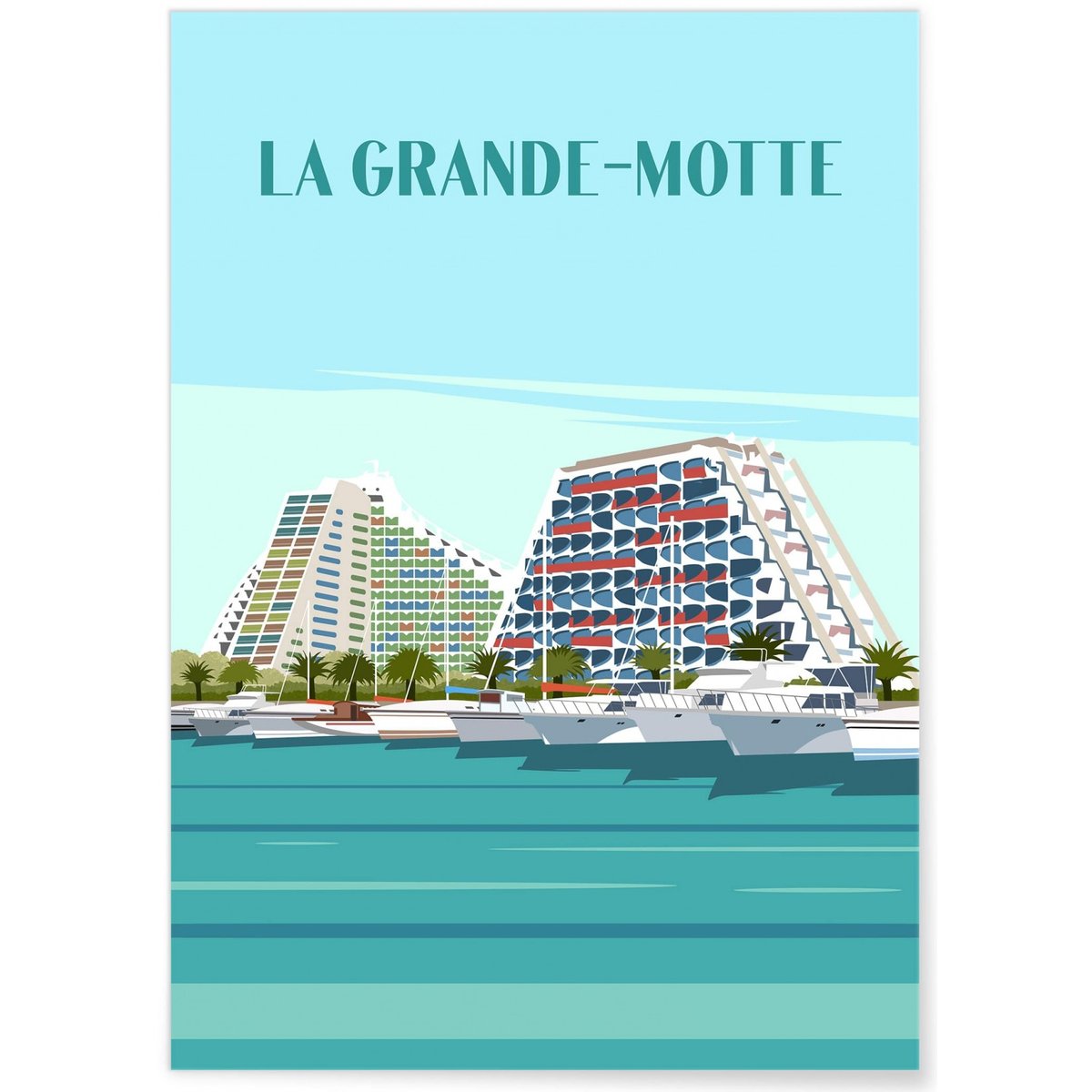 Affiche ville La Grande-Motte blanc, L'AFFICHERIE