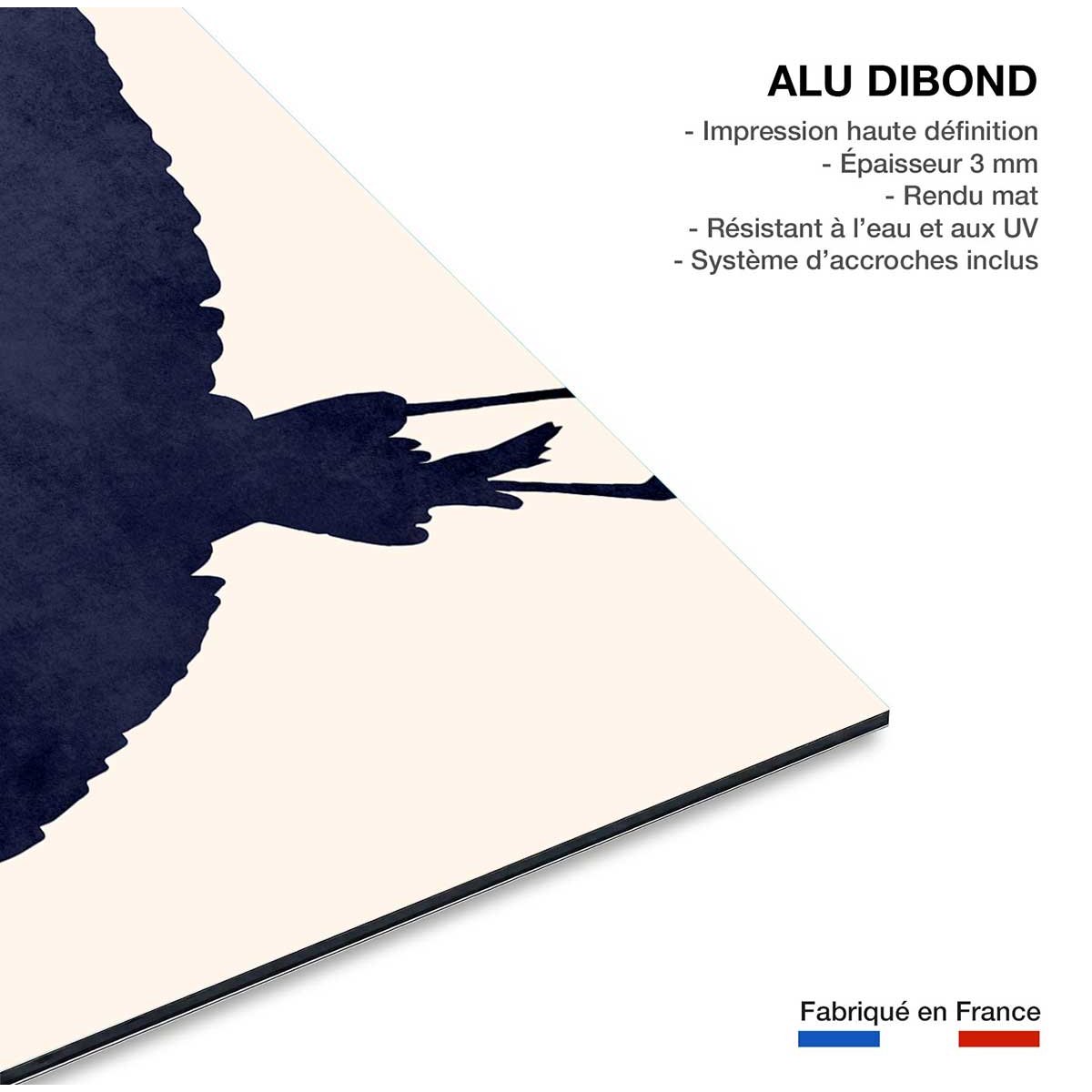 Tableau animaux Grue au soleil levant tableau alu dibond, HEXOA