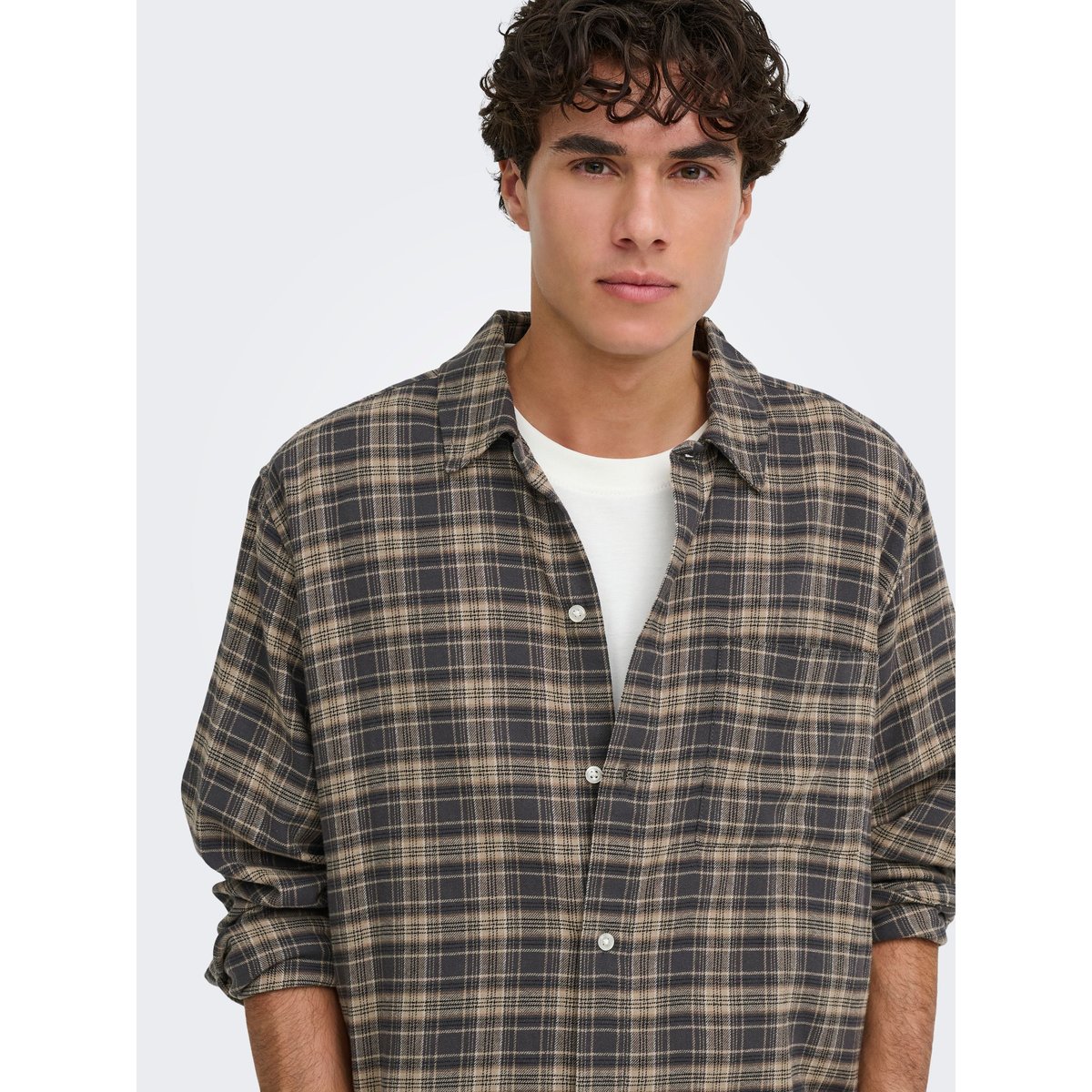 Chemise grey pinstripe, ONLY & SONS