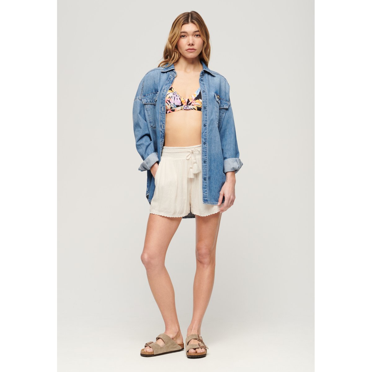 Short de plage Vintage grège, SUPERDRY