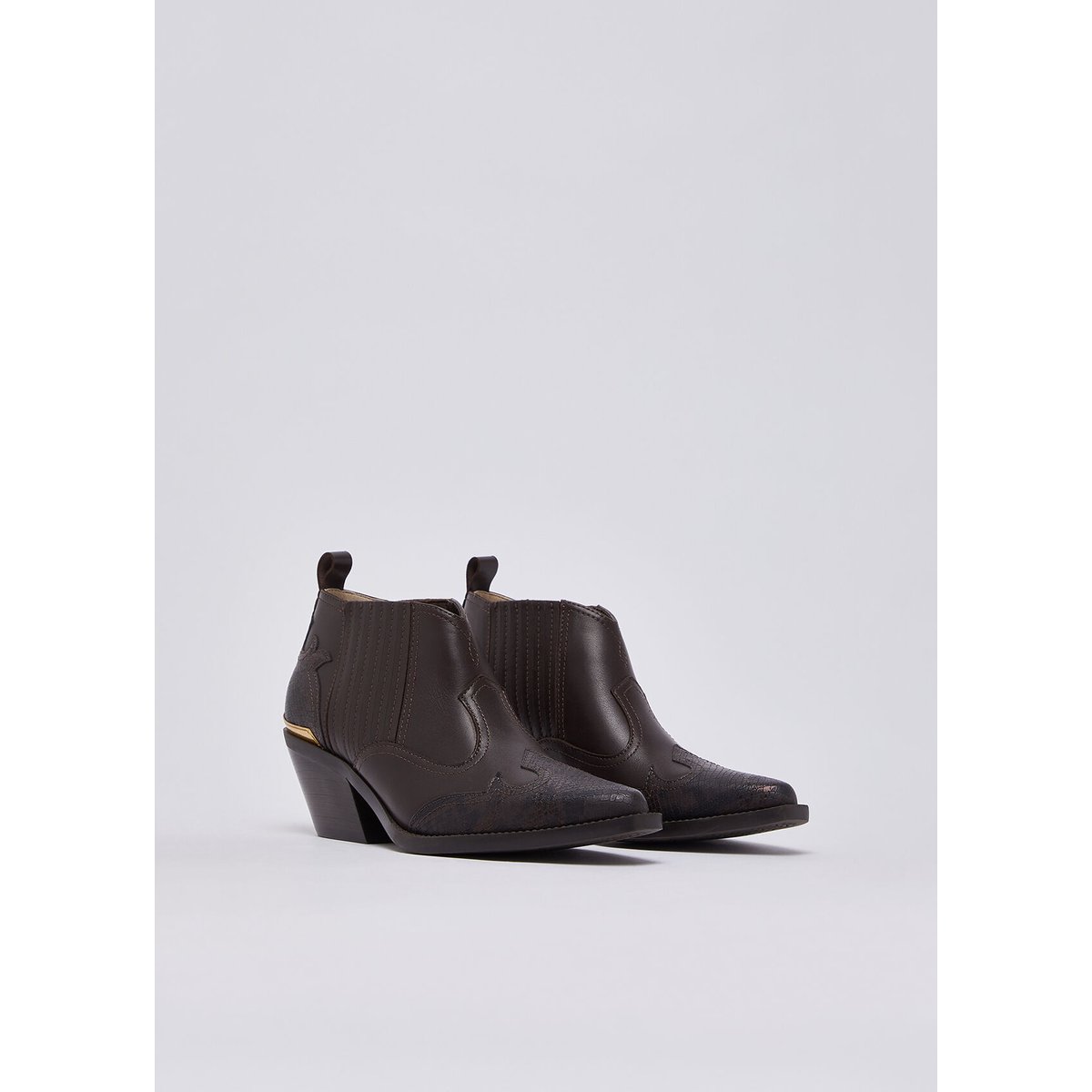 Bottines western avec imprimé python moka, LIU JO