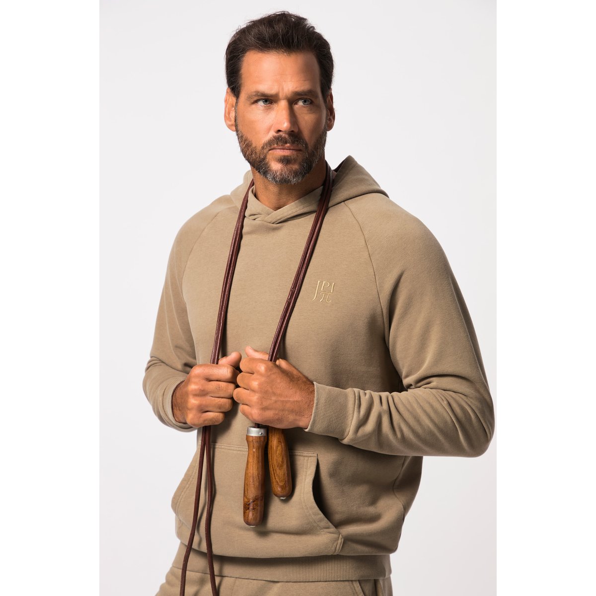 Sweat-shirt en molleton gris brun, JP1880