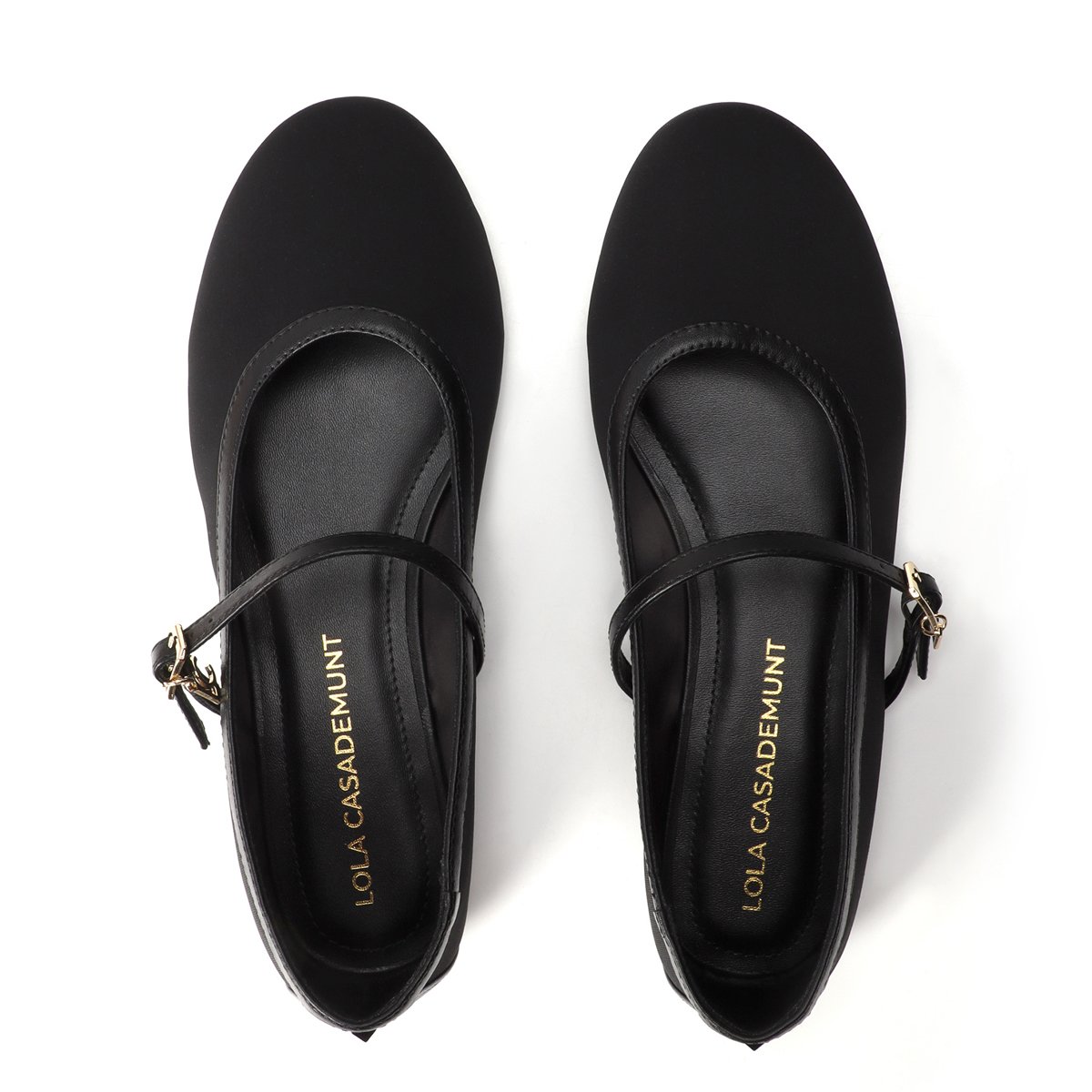 Ballerines Mary Jane plates à brides noir, LOLA CASADEMUNT