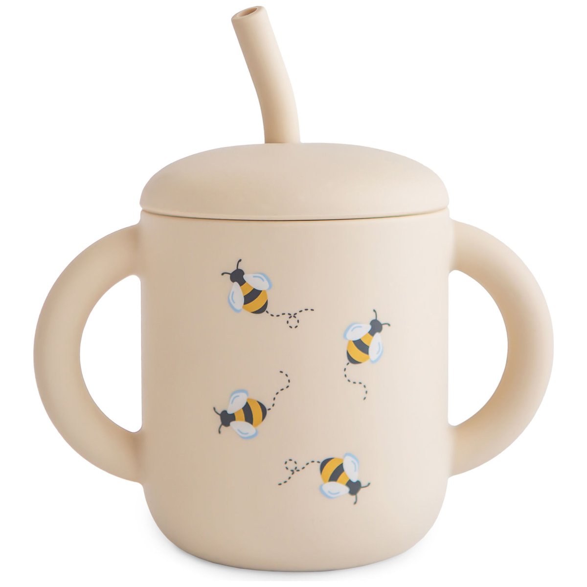 Tasse à paille ecru, jaune, noir, MUSHIE