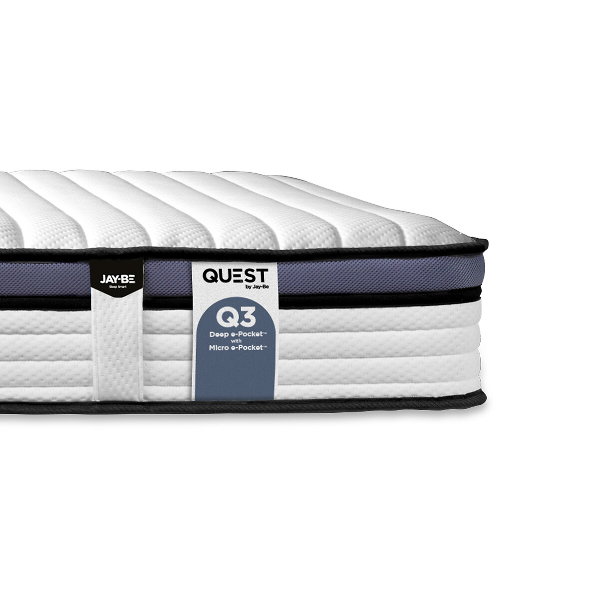 Jay-Be® QUEST™ Q3 Hybrid e-Pocket™ Eco-Friendly Children's Mattress white/charcoal, JAY-BE
