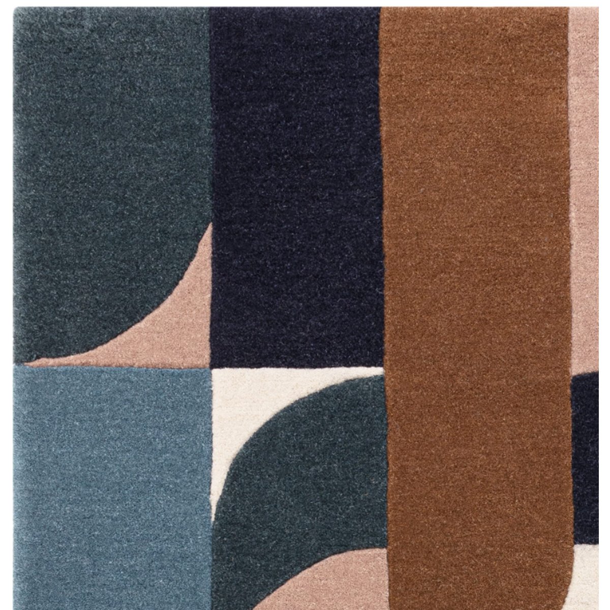 Tapis moderne tufté main en laine JINGA bleu, NOVATREND