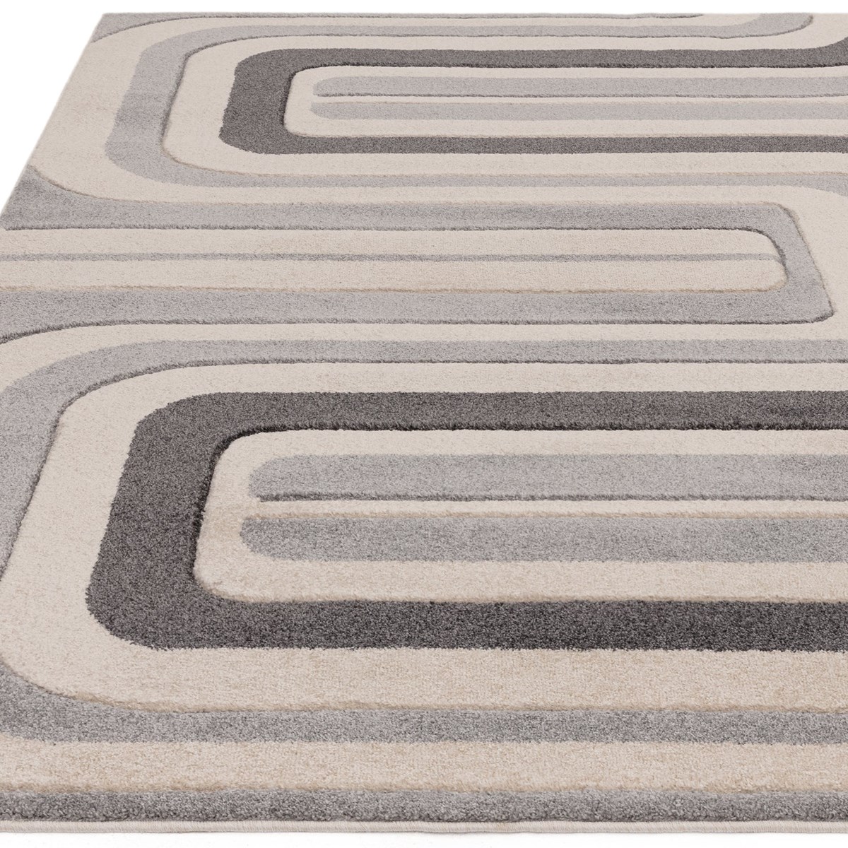 Tapis salon et chambre moderne LINY gris, NOVATREND