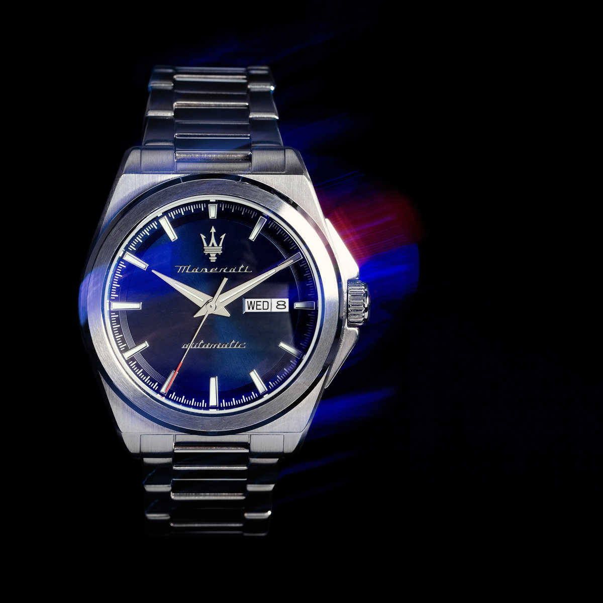Montre Analogique  VELOCITA argenté bleu foncé argenté, MASERATI
