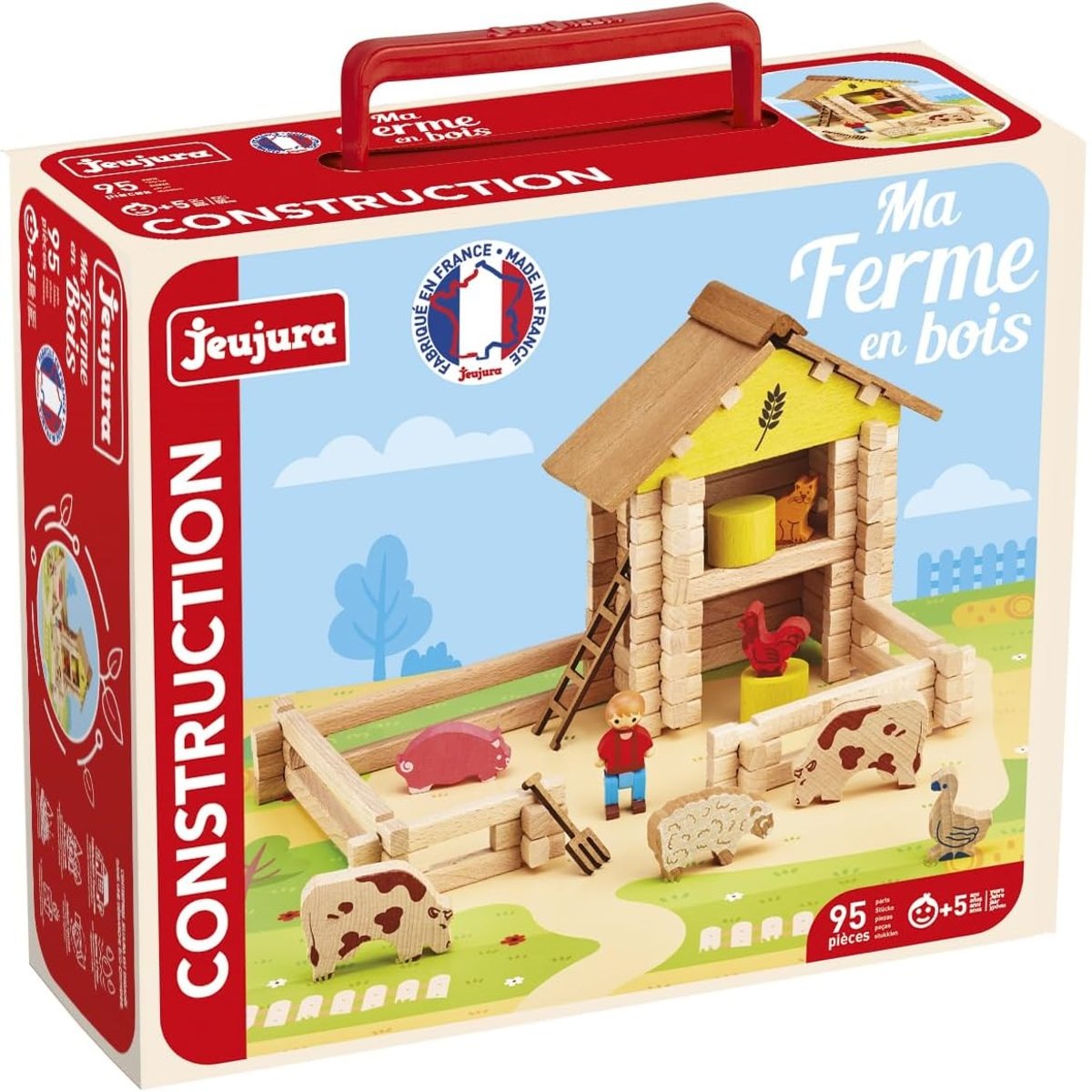 Ma ferme en bois 95 pièces marron, JEUJURA