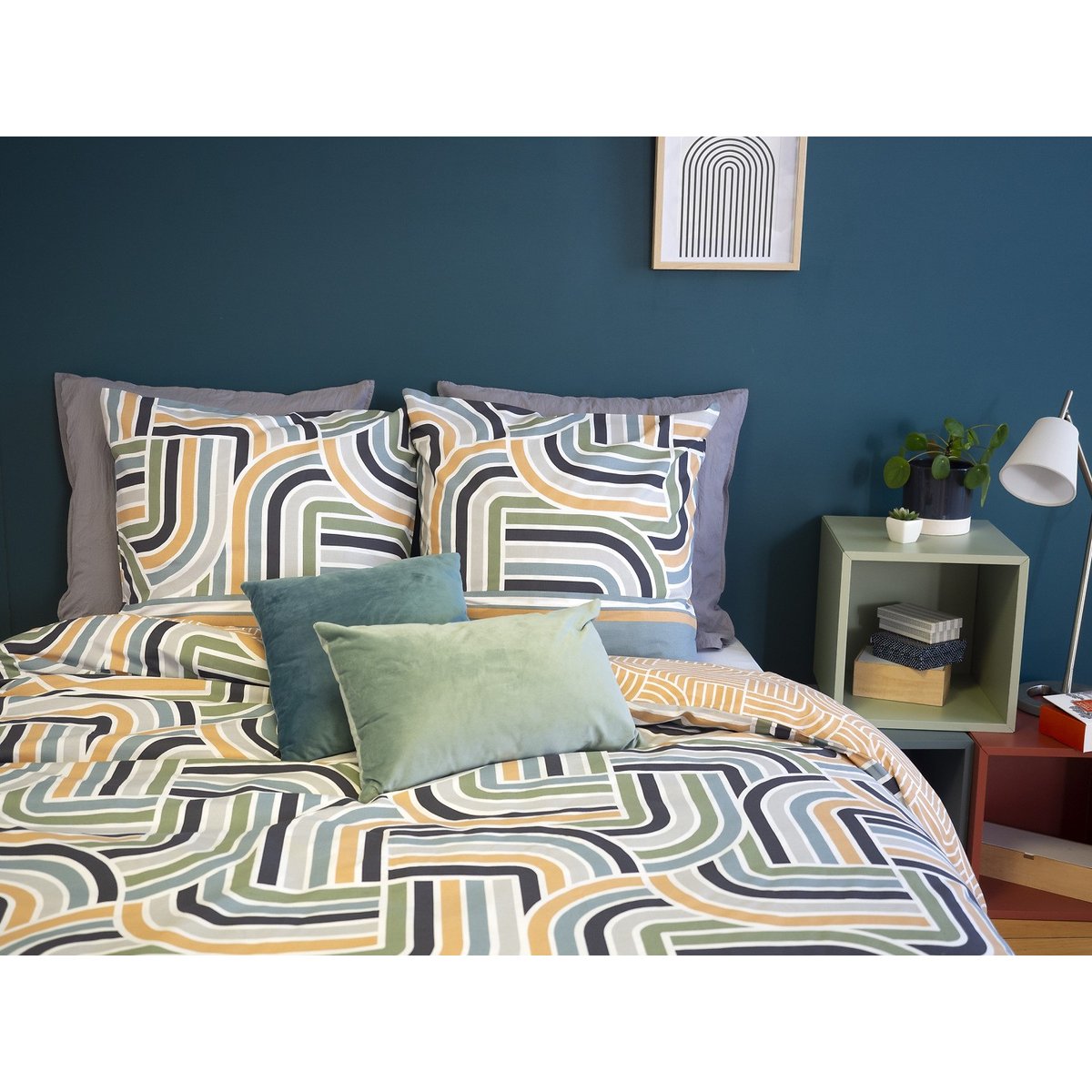 Parure de couette better coton bci loute vert, C DESIGN HOME TEXTILE