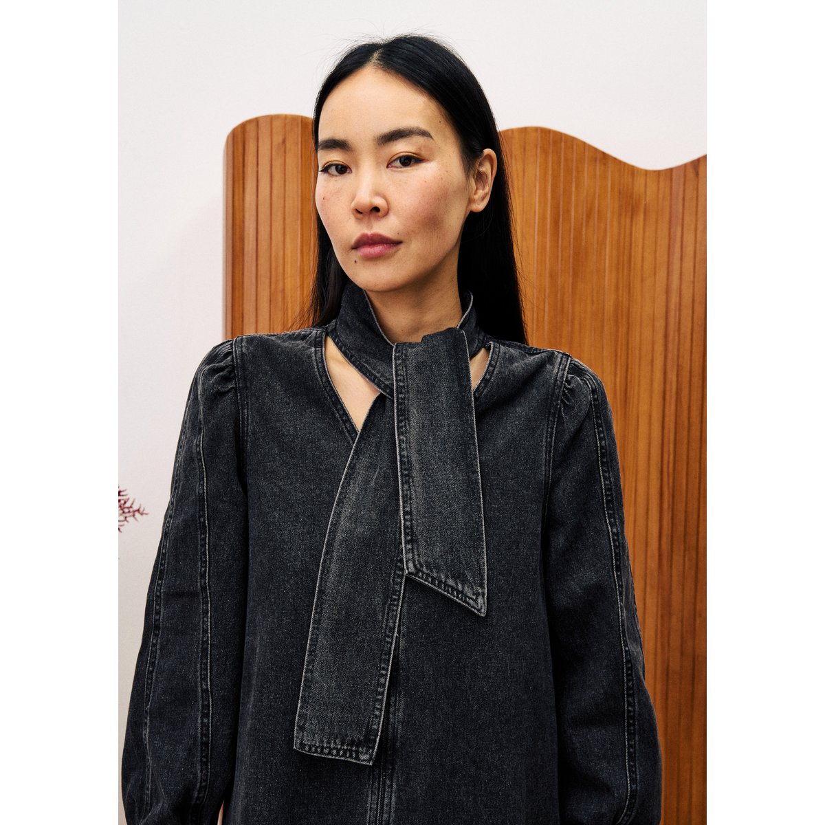 Robe en coton AUBEPINE noir, FRNCH