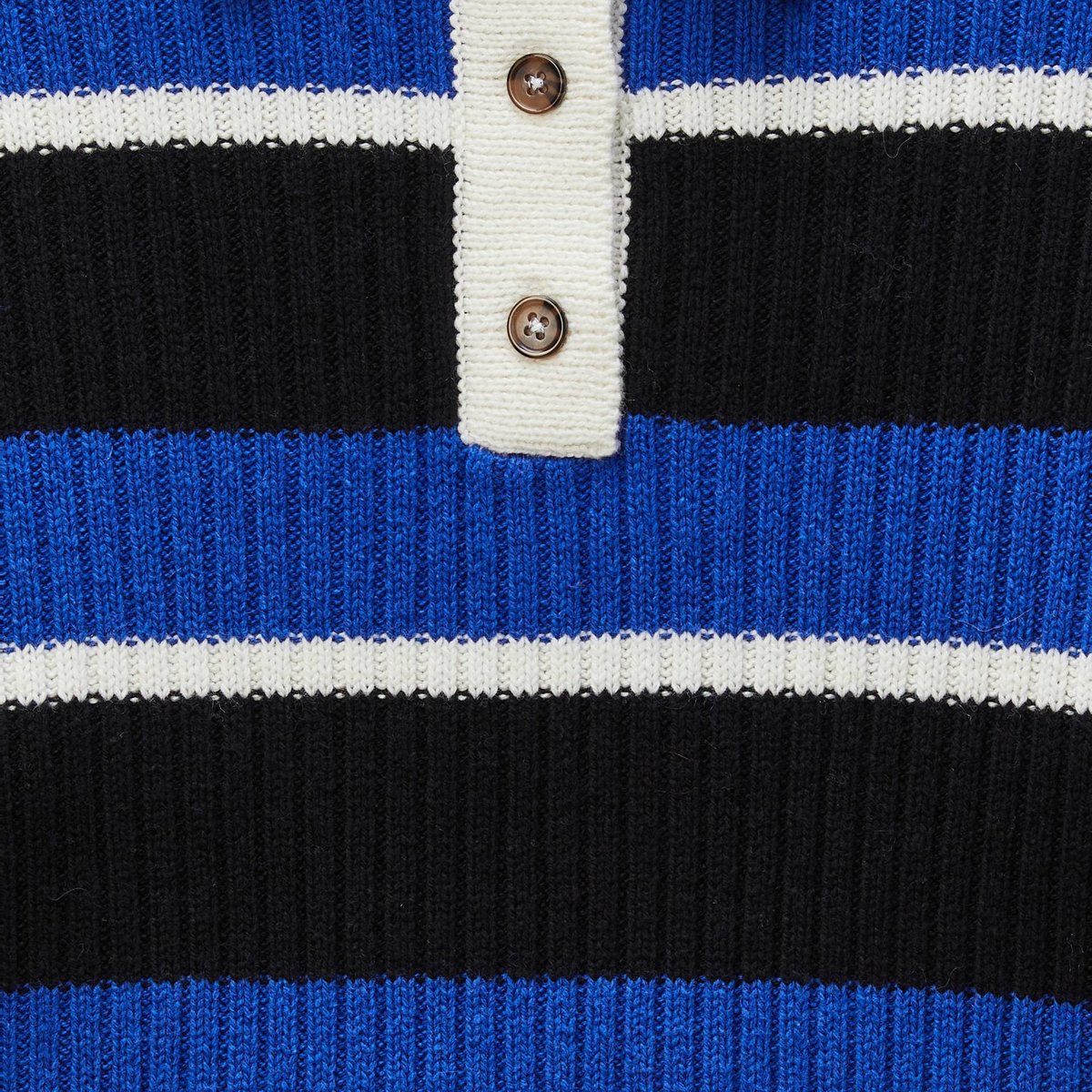 Polo rayé contenant de la laine bleu roi, MONOPRIX
