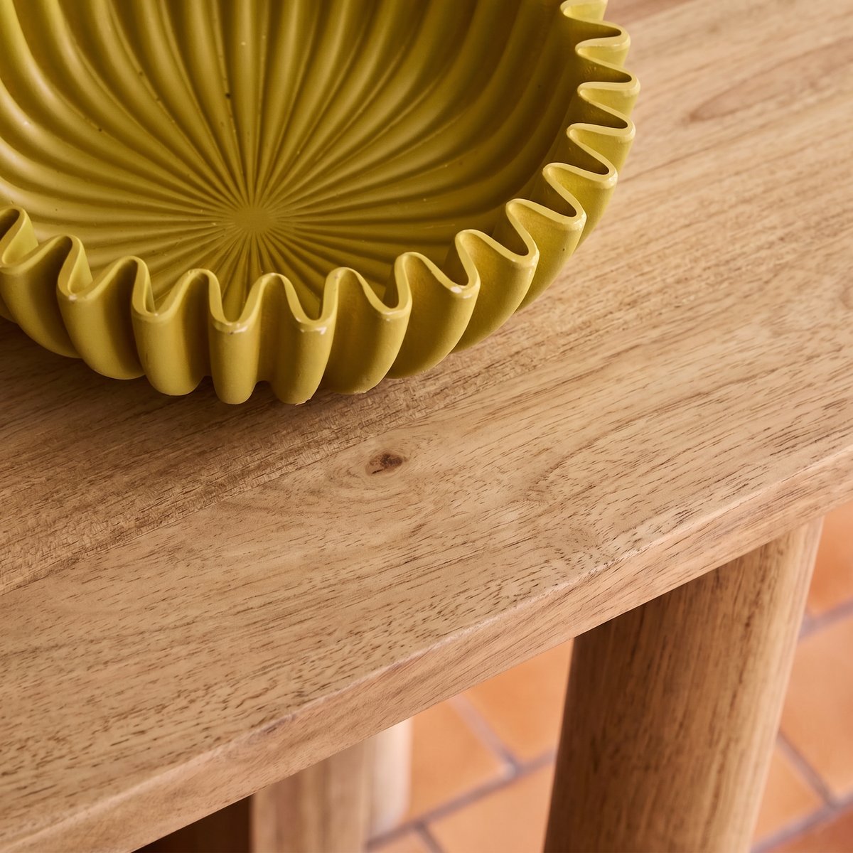 Console ovale bois d'acacia 2 niveaux SANA naturel, SWEEEK