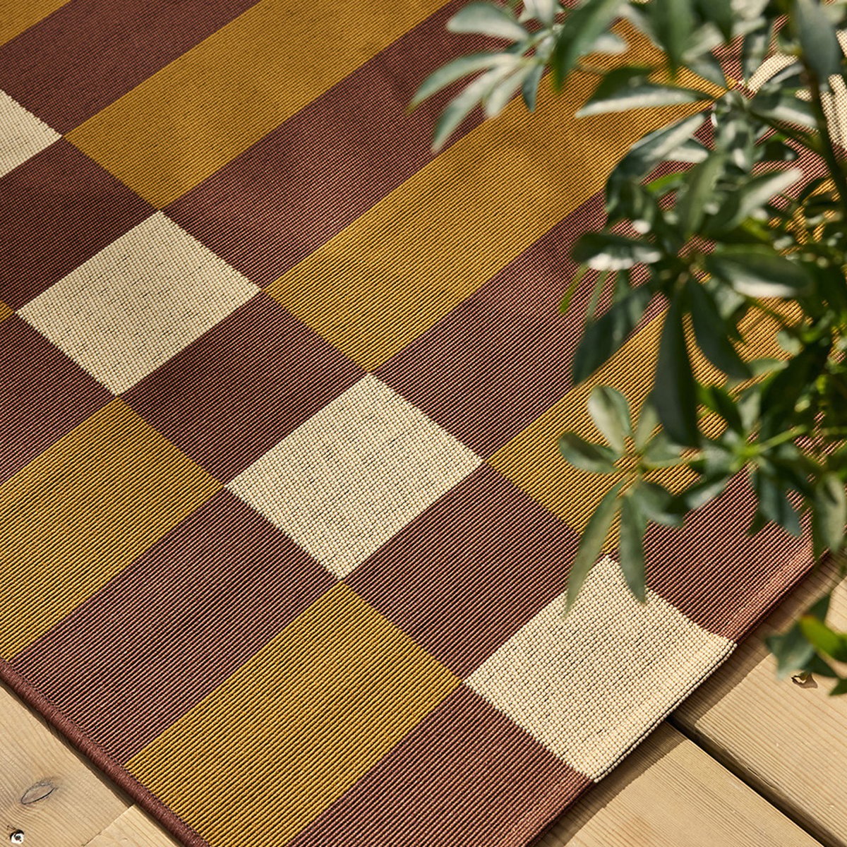 Tapis extérieur à motif géométrique RIVIERA marron, NAZAR RUGS