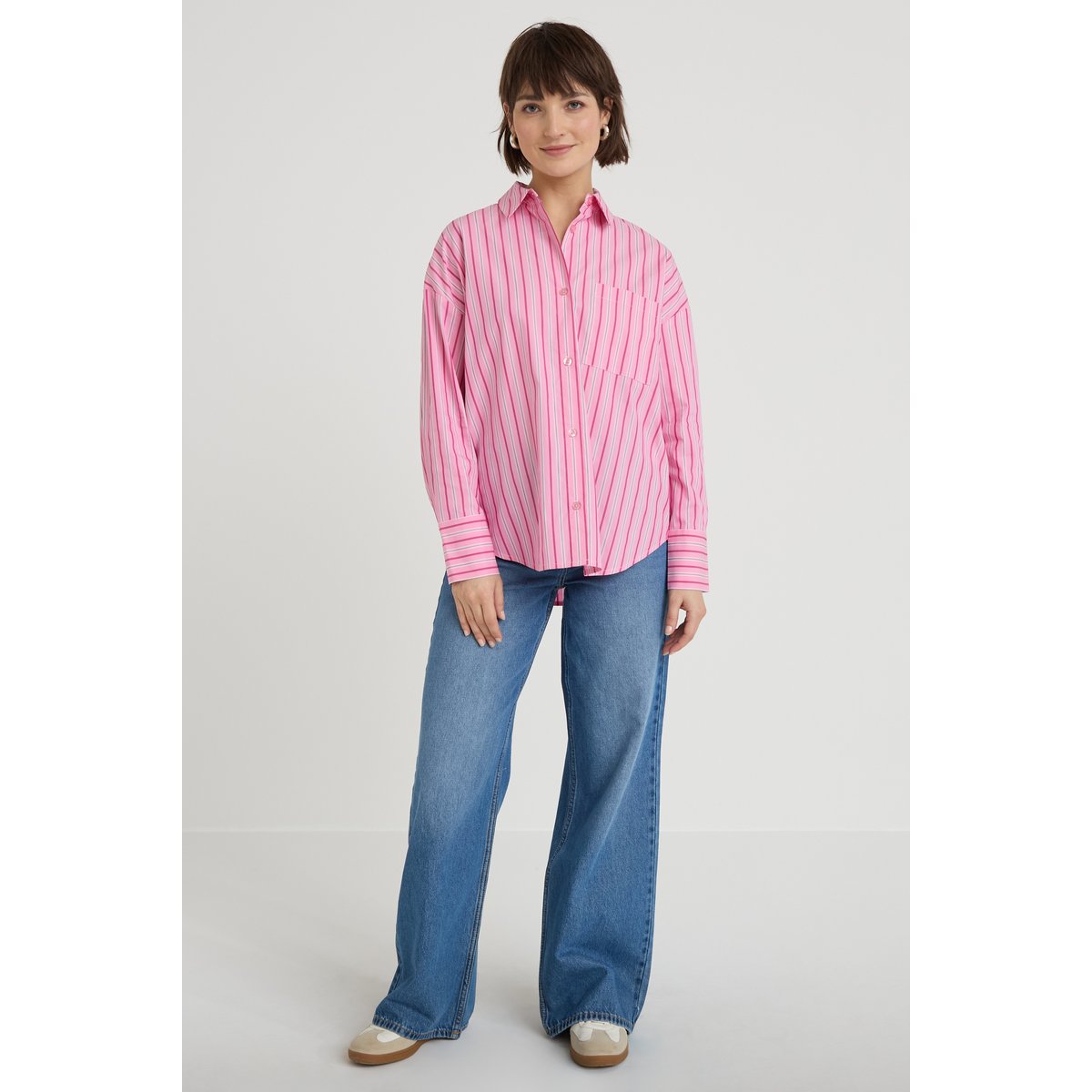Chemise oversize col classique rose vif, CACHE CACHE
