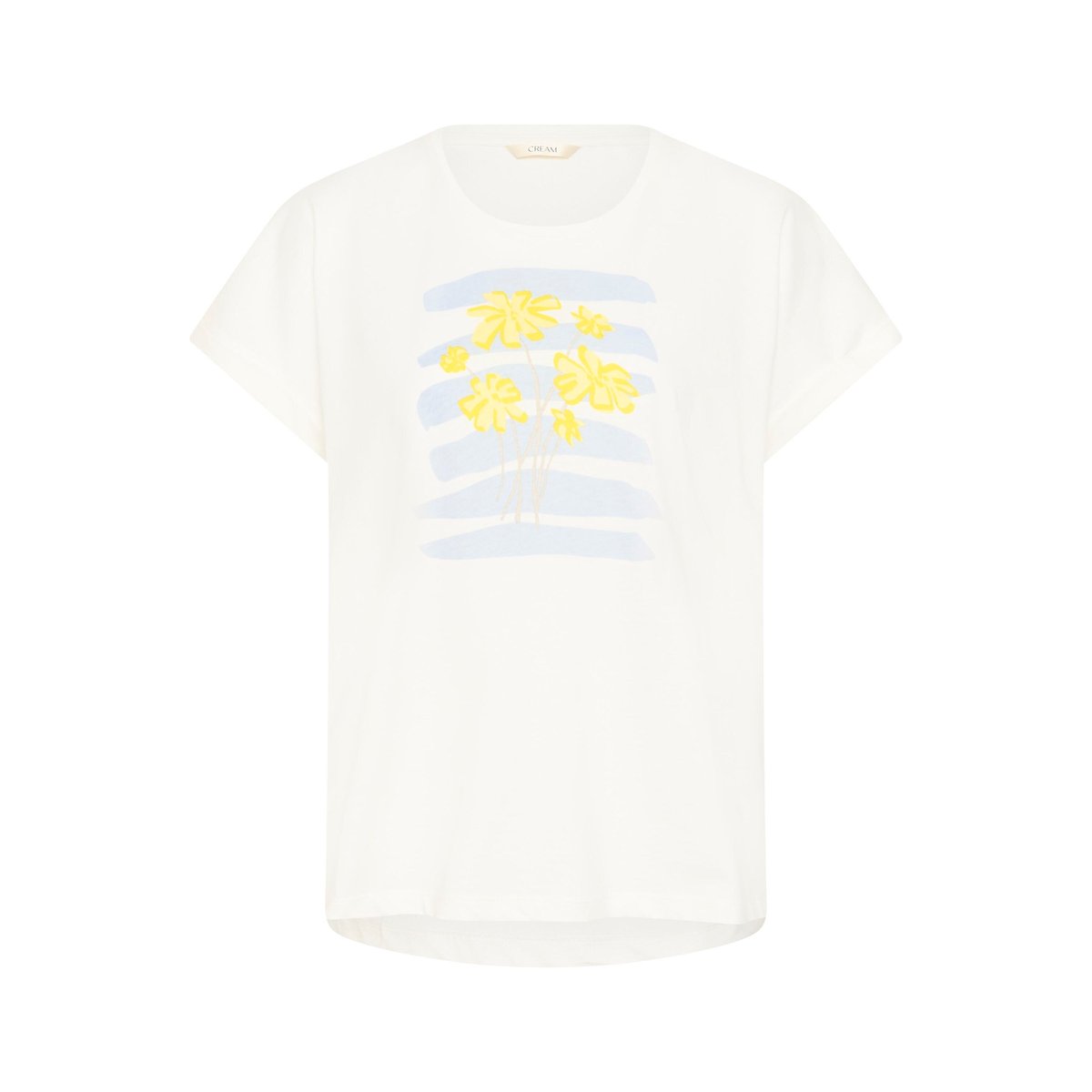T-shirt à manches courtes jaune lemin meringue flowers, CREAM