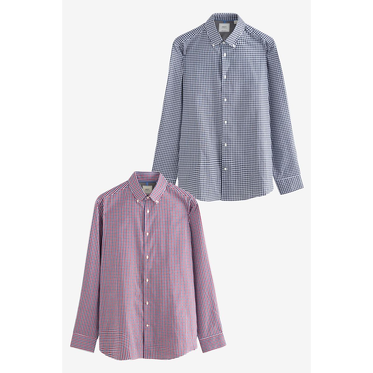 Chemise oxford, lot de 2 vichy bleu/vichy rouge, NEXT
