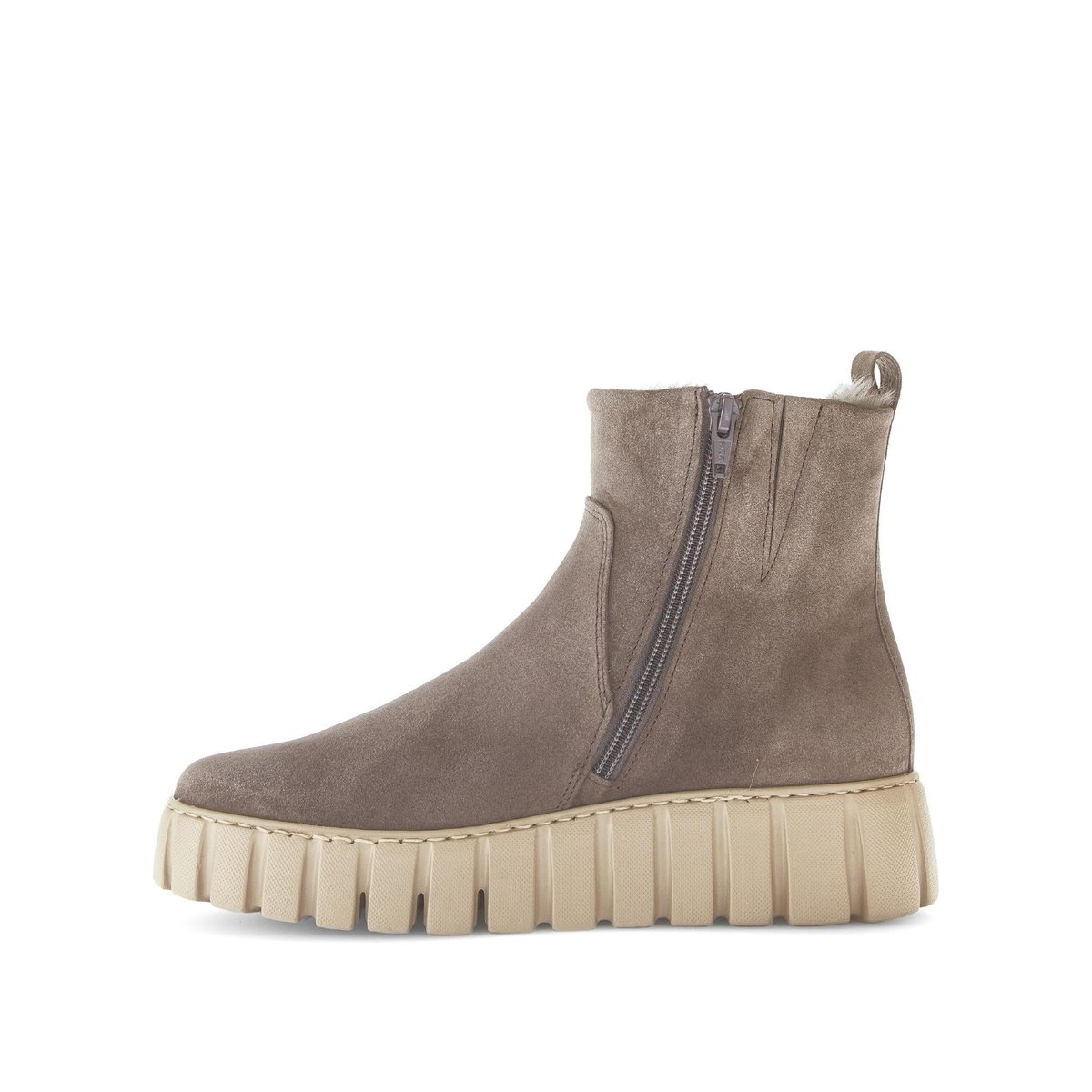 Bottines en cuir à talon compensé marron velours, GABOR