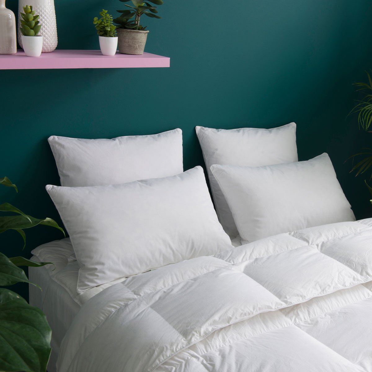Oreiller MEDIUM 30% Duvet Anti-acariens - Coton Bio - Edgard blanc, WAKE ME GREEN