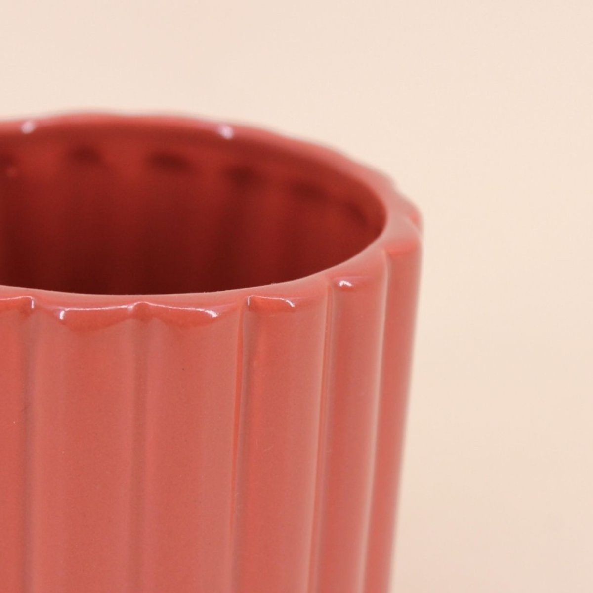 Set de 3 photophores en céramique rose, ORNAMI