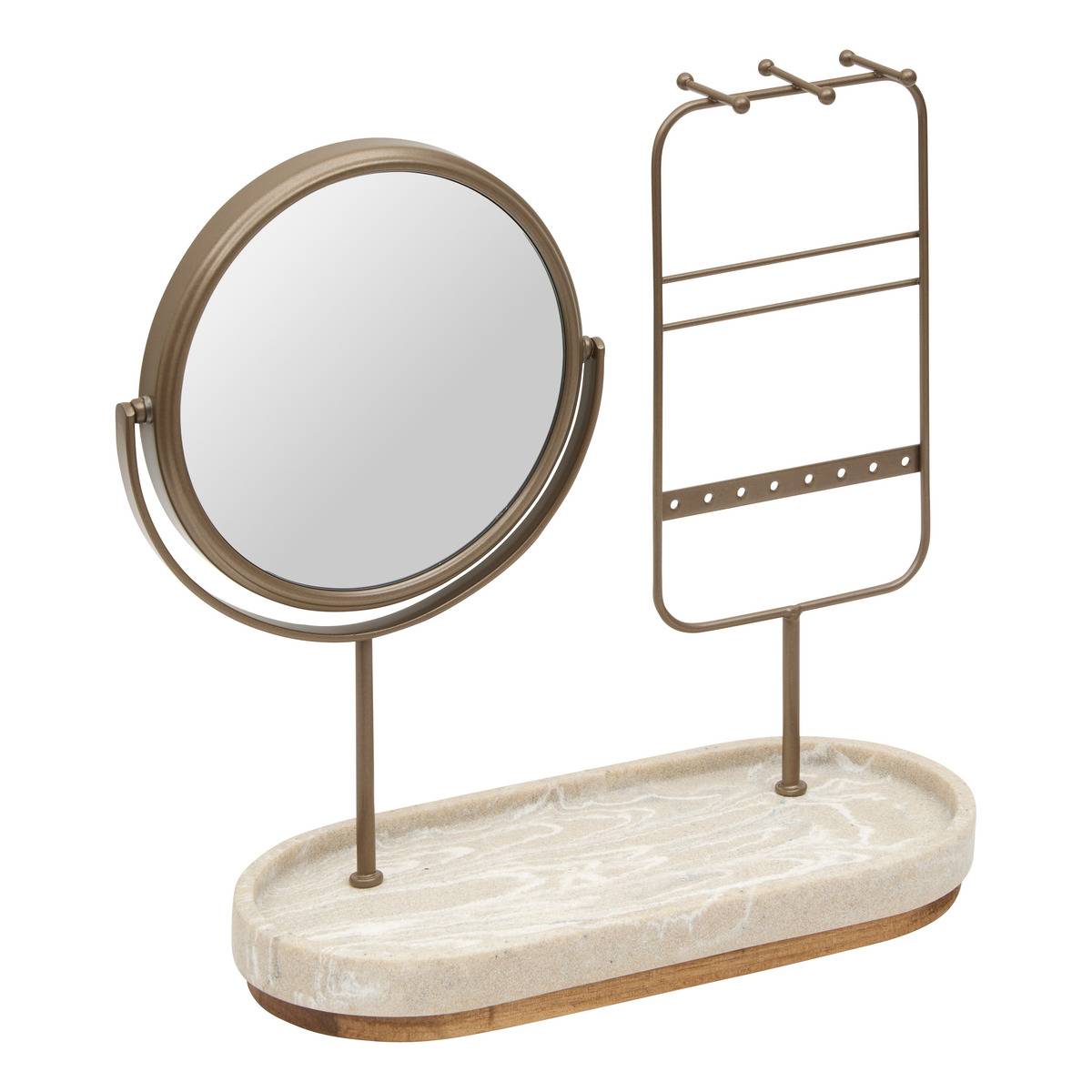 Miroir de beauté porte-bijoux ovale COME beige, 5FIVE SIMPLY SMART