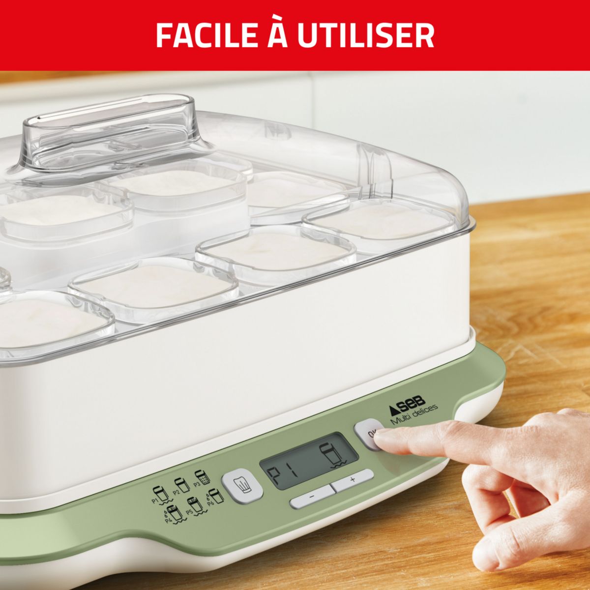 Yaourtière et fromagère YG661310 MultiDelices Express & Végétal blanc, SEB