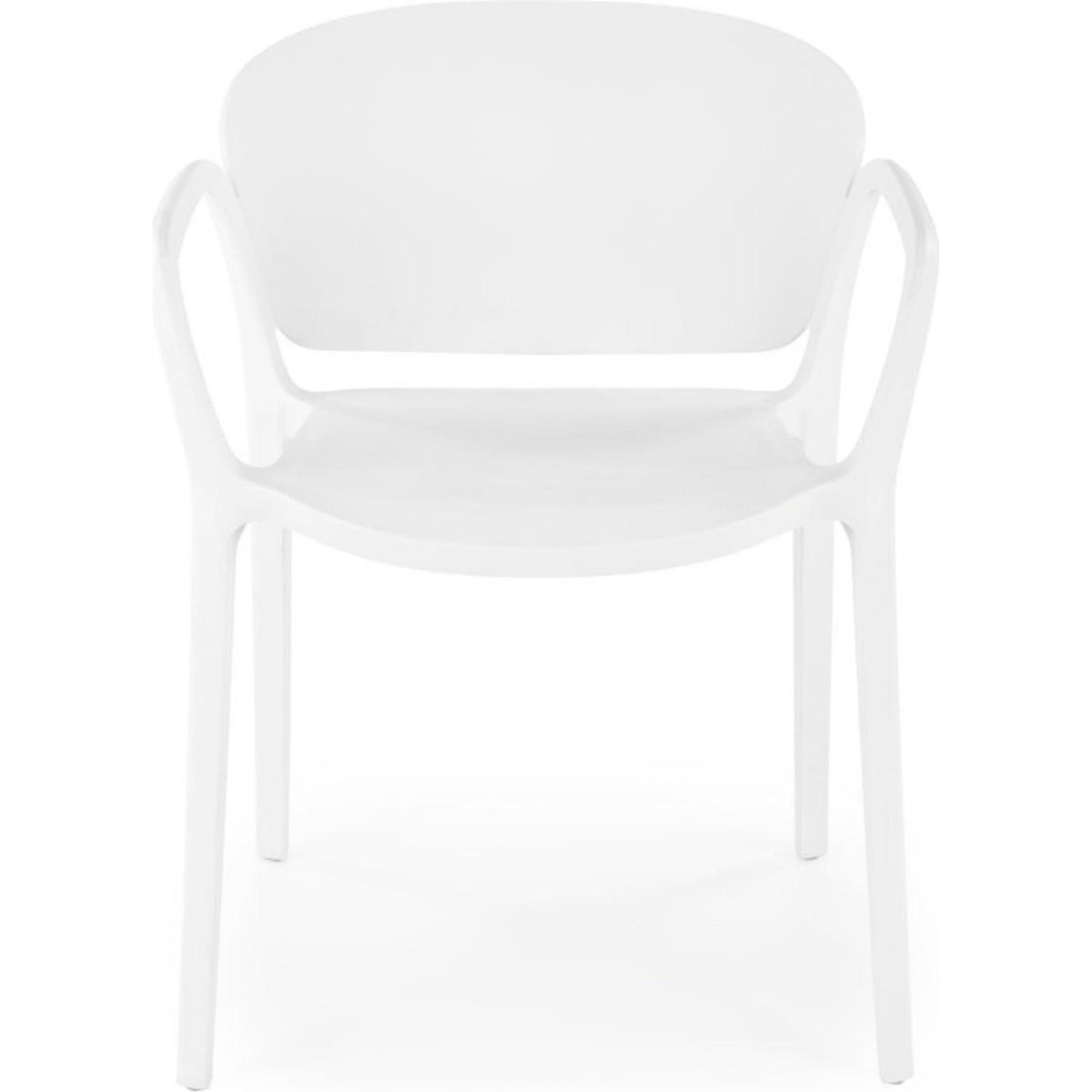 Chaise empilable avec accoudoirs NIONINE blanc, RECOLLECTION