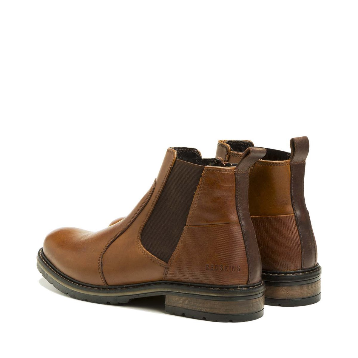 Boots cuir ELSTER cognac+marron, REDSKINS