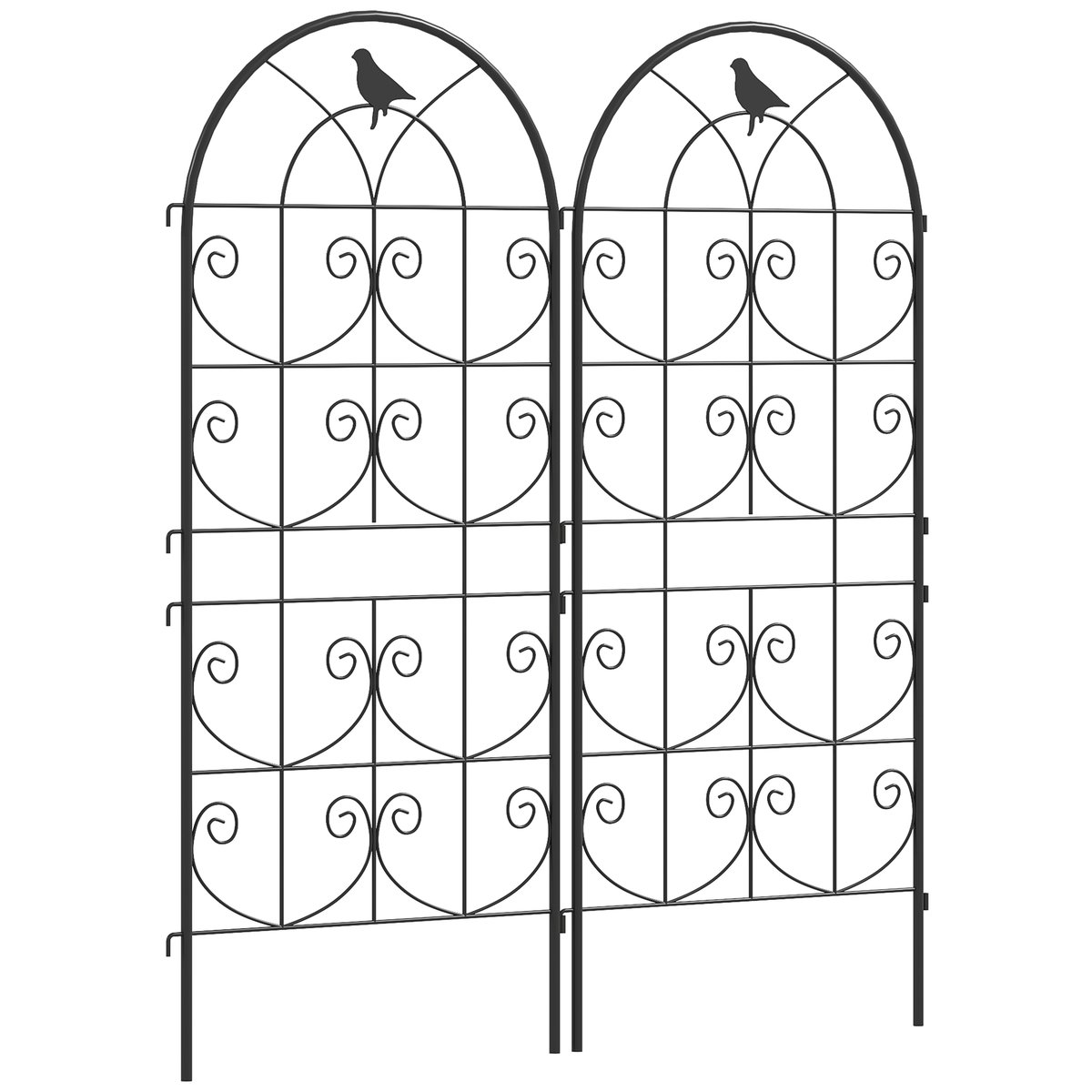 Arbor de jardin Métal Noir noir, OUTSUNNY