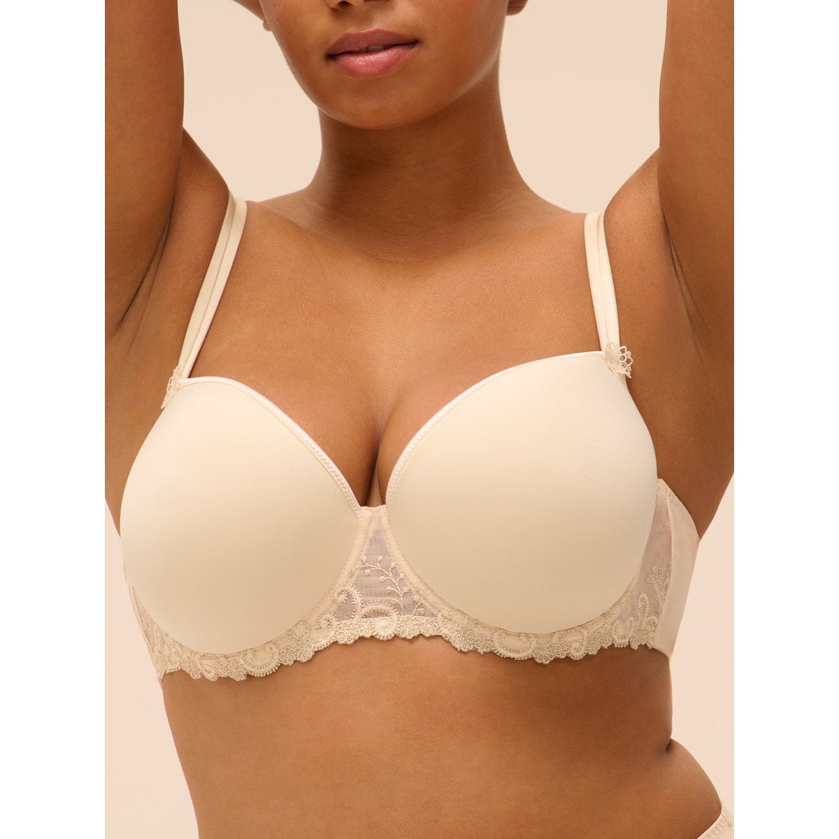 Soutien-gorge décolleté carré en spacer 3D, DÉLICE beige, SIMONE PERELE