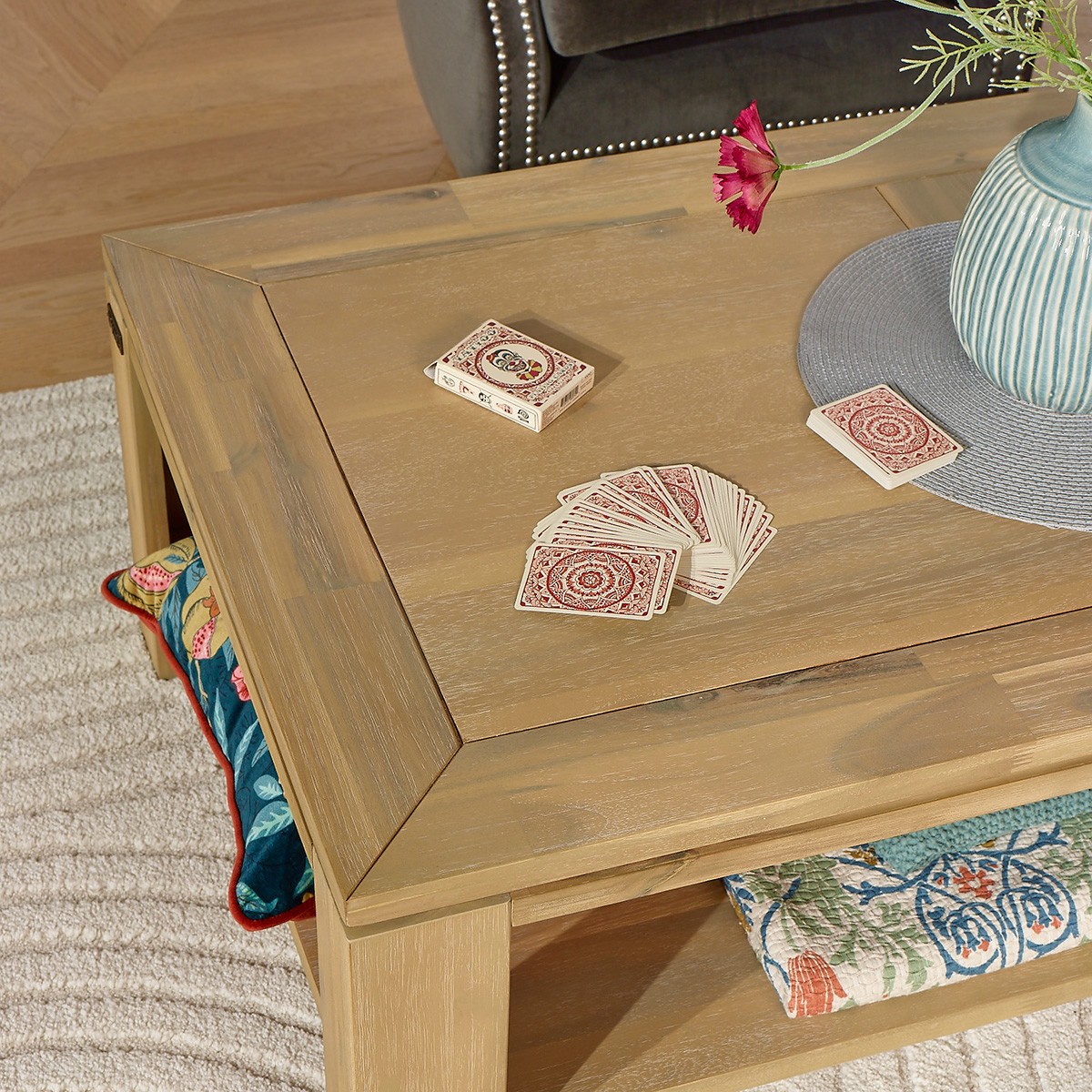 Table basse rectangulaire en acacia ENZO beige, ROBIN DES BOIS