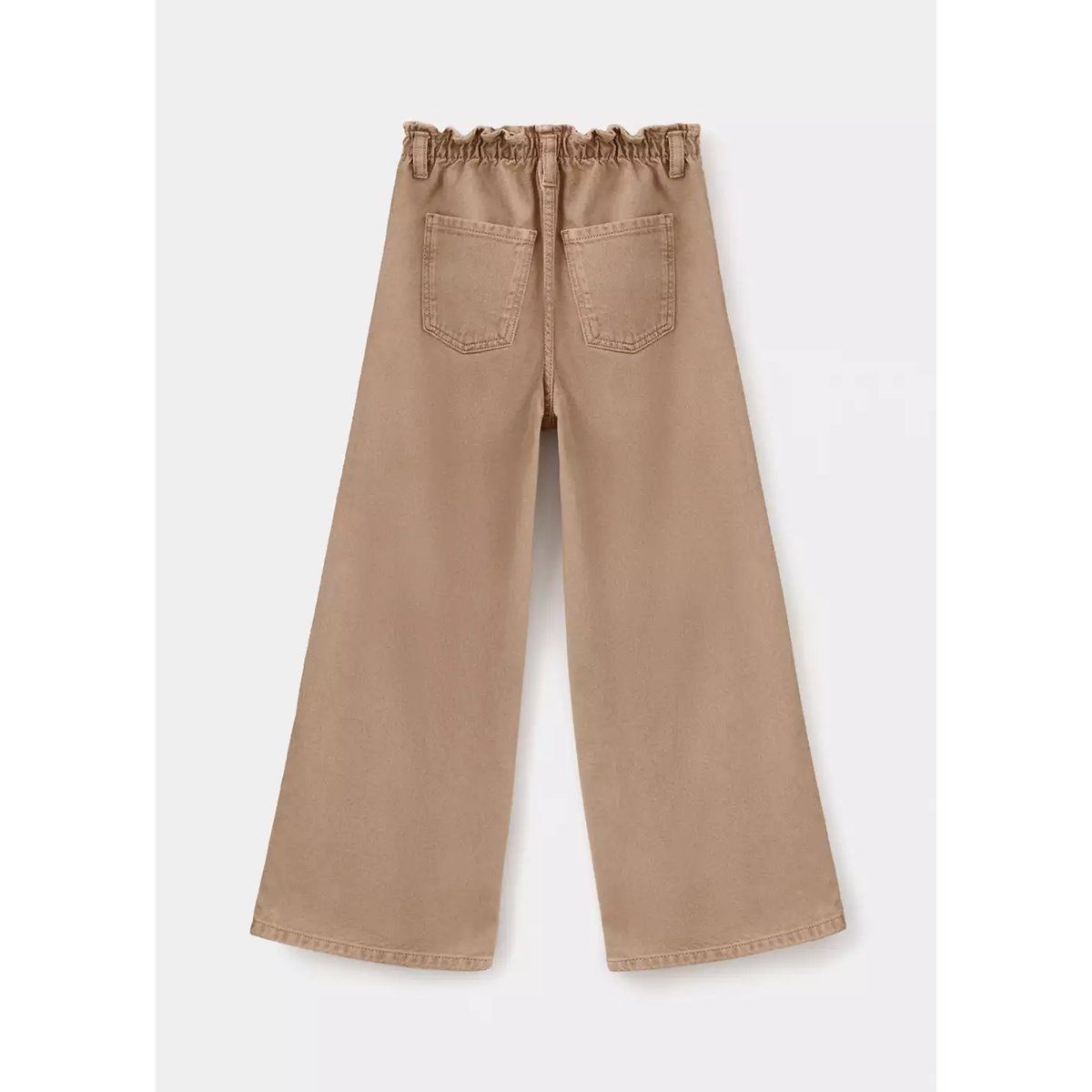 Jean wideleg taille élastique marron moyen, MANGO KIDS