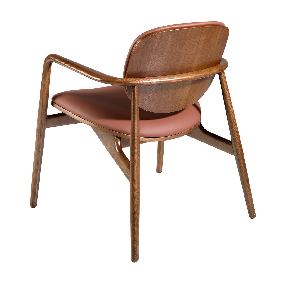 Fauteuil en similicuir taupe et noyer noyer | taupe, ANGEL CERDA