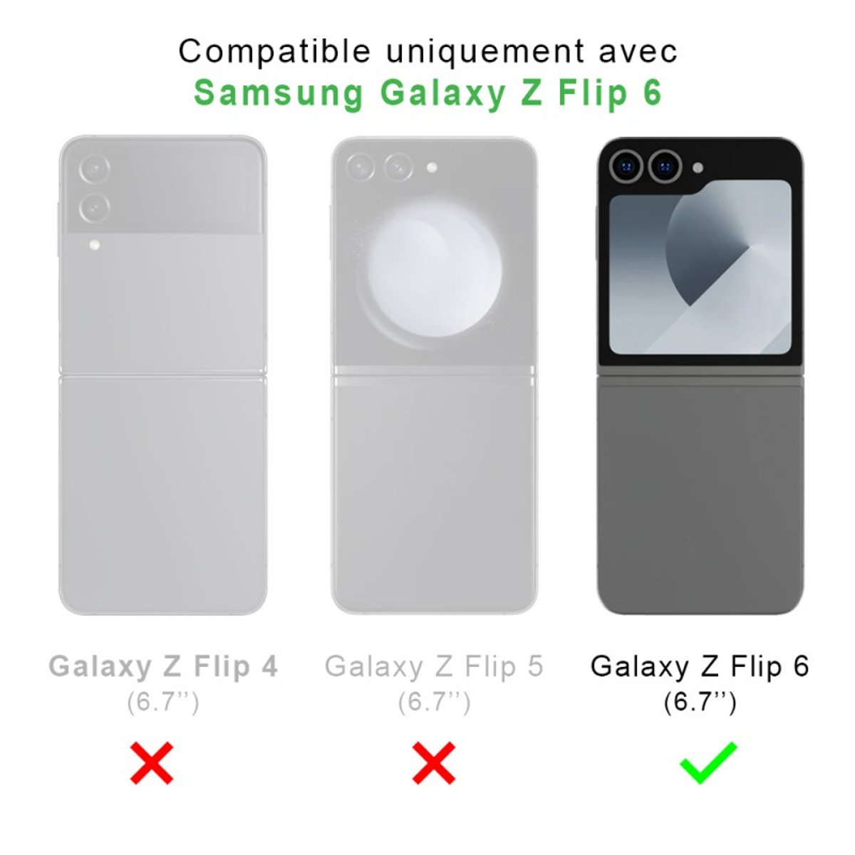 Coque anti-choc souple angles renforcés Galaxy Zflip 6 transparent, EVETANE