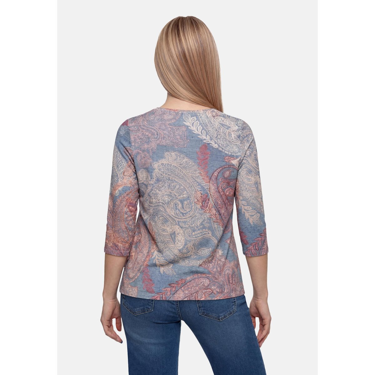 T-shirt basique à imprimé bleu/rouge, BETTY BARCLAY