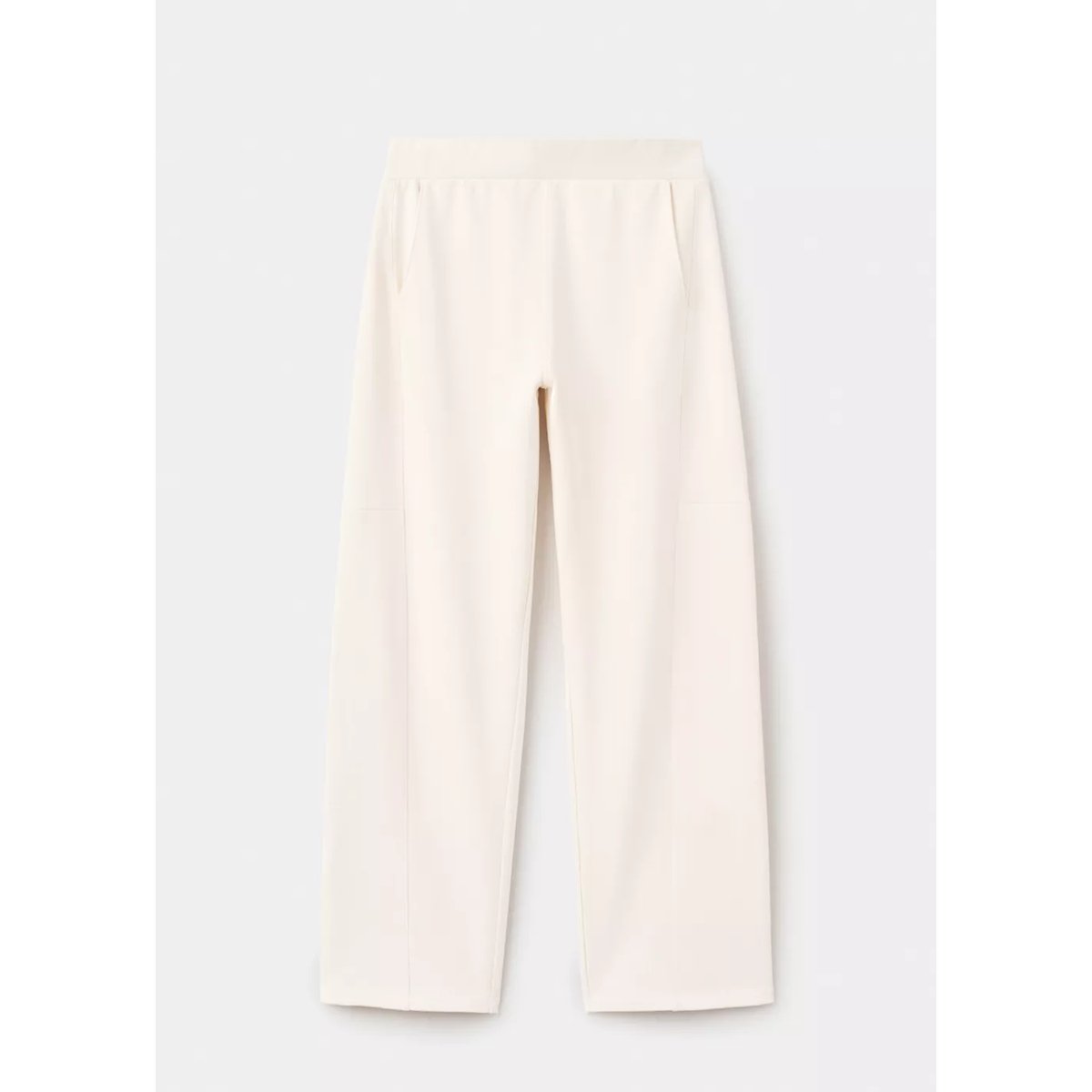 Pantalon coton taille élastique jaune pastel, MANGO