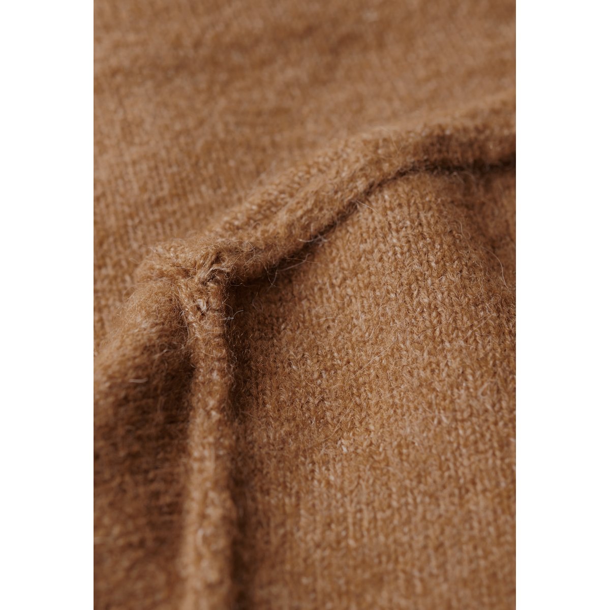 Robe pull en maille à col en V beige peau chiné, SUPERDRY