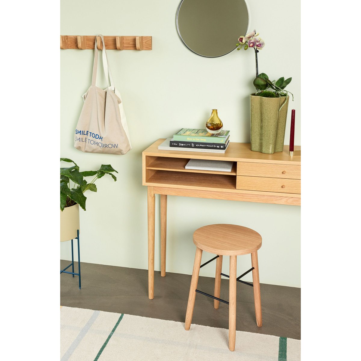 Portemanteau en placage de chêne NOMAD naturel, HUBSCH
