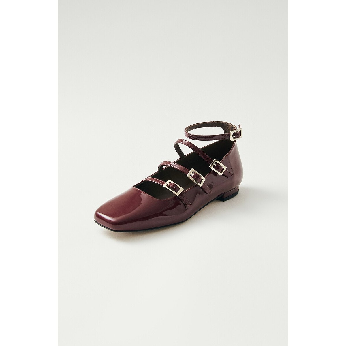 Luke Mary Jane Ballet Pumps in Leather burgundy, ALOHAS
