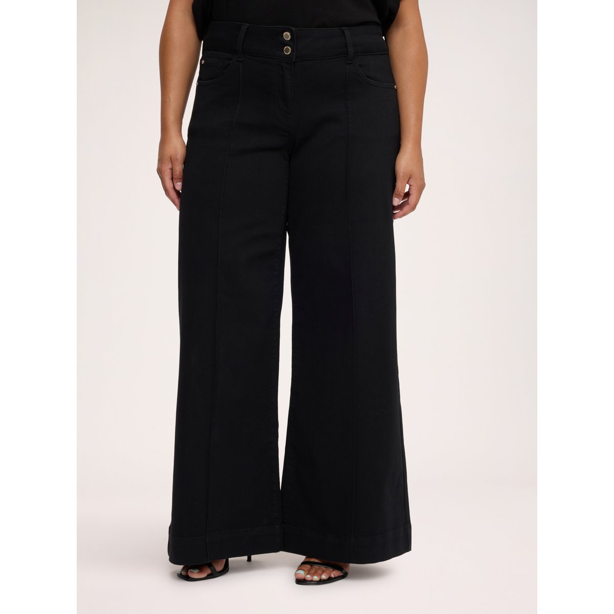 Jean Wide Leg lavage noir noir, FIORELLA RUBINO