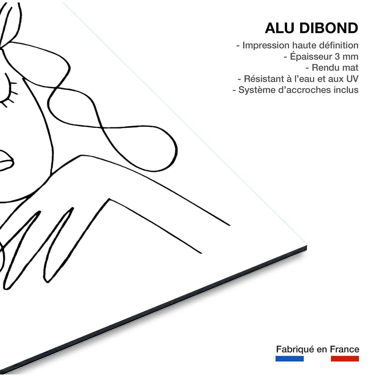 Tableau la femme au clin d'oeil tableau alu dibond, HEXOA