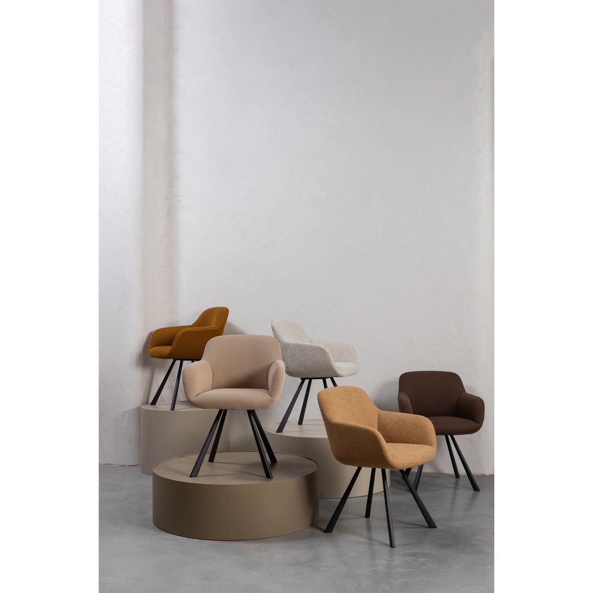 Chaise de table en tissu JUNO beige, WOOOD