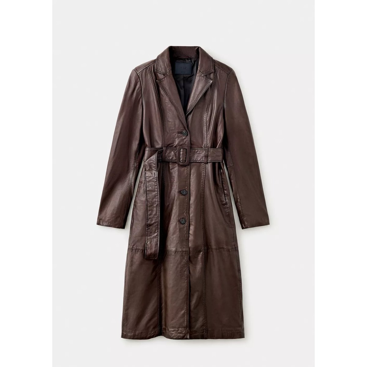 Trench cuir ceinture marron, MANGO
