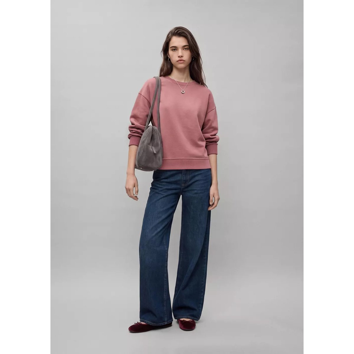 Sweat-shirt clouté rose, MANGO TEEN